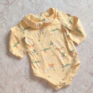 Gymboree Yellow Sheep Long Sleeve Onesie With Embroidered Peter Pan Collar